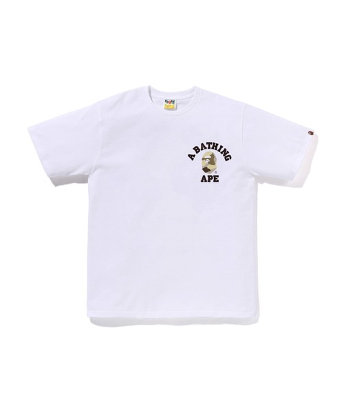 A BATHING APE(アベイシングエイプ)の「COLOR CAMO COLLEGE ATS TEE(Tシャツ/カットソー・メンズ・ホワイト系その他3/ホワイト×レッド/ホワイト×ネイビー/ブラック×パープル/ブラック系その他6/ブラック×レッド/ブラック×ブルー/ホワイト×パープル・MEDIUM/LARGE/XX-LARGE/SMALL/X-LARGE/XXX-LARGE)」の4枚目の写真
