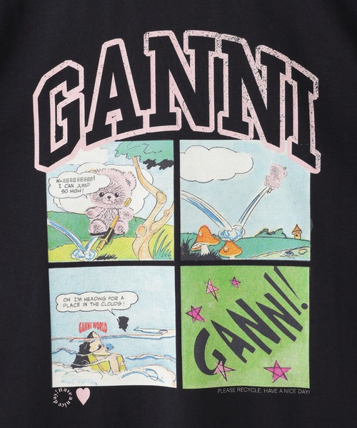 GANNI(ガニー)の「【GANNI for ADAM ET ROPE'】別注Basic Jersey TEDDY Tee(Tシャツ/カットソー・レディース・ホワイト/チャコールグレー・S)」の13枚目の写真