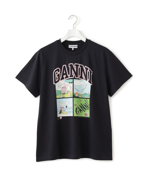 GANNI(ガニー)の「【GANNI for ADAM ET ROPE'】別注Basic Jersey TEDDY Tee(Tシャツ/カットソー・レディース・ホワイト/チャコールグレー・S)」の21枚目の写真
