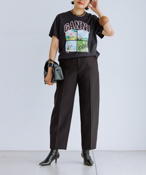 GANNI(ガニー)の「【GANNI for ADAM ET ROPE'】別注Basic Jersey TEDDY Tee(Tシャツ/カットソー・レディース・ホワイト/チャコールグレー・S)」の15枚目の写真