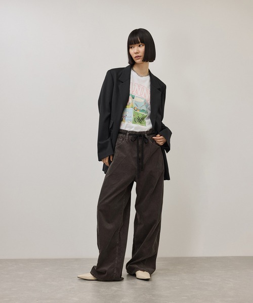 GANNI(ガニー)の「【GANNI for ADAM ET ROPE'】別注Basic Jersey TEDDY Tee(Tシャツ/カットソー・レディース・ホワイト/チャコールグレー・S)」の19枚目の写真