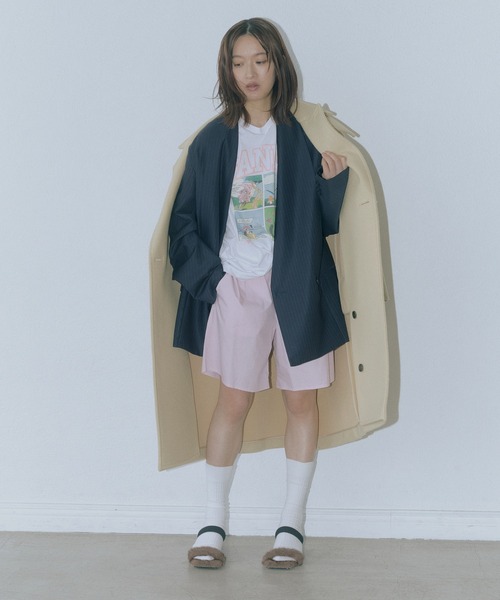 GANNI(ガニー)の「【GANNI for ADAM ET ROPE'】別注Basic Jersey TEDDY Tee(Tシャツ/カットソー・レディース・ホワイト/チャコールグレー・S)」の17枚目の写真