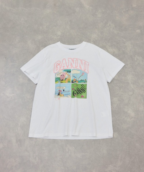 GANNI(ガニー)の「【GANNI for ADAM ET ROPE'】別注Basic Jersey TEDDY Tee(Tシャツ/カットソー・レディース・ホワイト/チャコールグレー・S)」の22枚目の写真