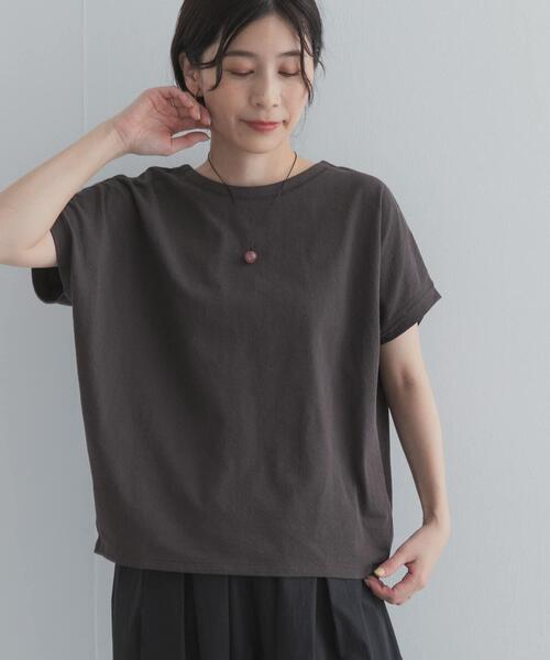 URBAN RESEARCH DOORS(アーバンリサーチドアーズ)の「リネンタッチBACKボタンプルオーバー | バックボタン/夏/大人カジュアル/バックデザイン/シンプル/ベーシック(Tシャツ/カットソー・レディース・オフホワイト/ミント/チャコールグレー/ライトグレー・FREE)」の12枚目の写真