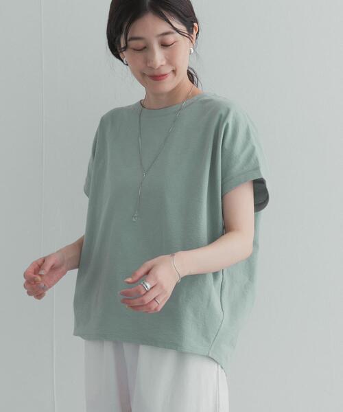 URBAN RESEARCH DOORS(アーバンリサーチドアーズ)の「リネンタッチBACKボタンプルオーバー | バックボタン/夏/大人カジュアル/バックデザイン/シンプル/ベーシック(Tシャツ/カットソー・レディース・オフホワイト/ミント/チャコールグレー/ライトグレー・FREE)」の22枚目の写真