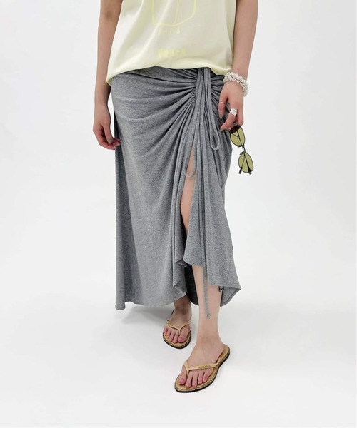 EDIT. FOR LULU(エディットフォールル)の「【ESTHE/エステ】Strappy Midi Skirt(スカート・レディース・チャコールグレー・FREE)」の4枚目の写真