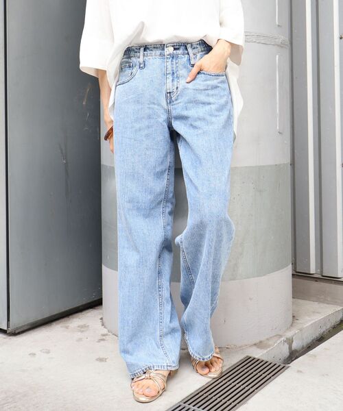 le.coeur blanc（ルクールブラン）の「Healthy denim PinkPepper M-Easy（デニムパンツ・レディース・ブルー/サックスブルー・38/36）」の4枚目の写真