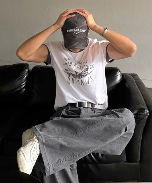 NOWLE(ノウル)の「【NOWLE】ヴィンテージライク グラフィック リンガーTシャツ / オールドスクール アメカジ 半袖 T(Tシャツ/カットソー・メンズ・ネイビー/ホワイト・MEDIUM/LARGE/SMALL/X-LARGE)」の17枚目の写真