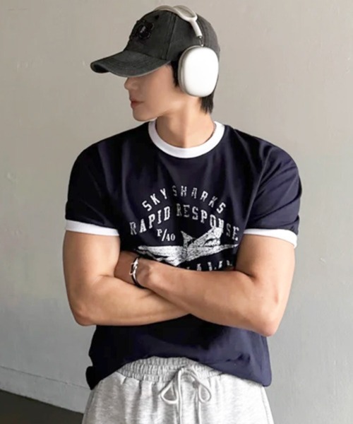 NOWLE(ノウル)の「【NOWLE】ヴィンテージライク グラフィック リンガーTシャツ / オールドスクール アメカジ 半袖 T(Tシャツ/カットソー・メンズ・ネイビー/ホワイト・MEDIUM/LARGE/SMALL/X-LARGE)」の21枚目の写真