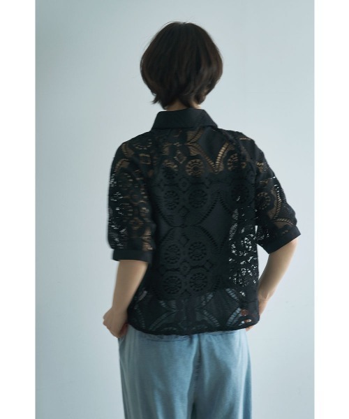 marjour（マージュール）の「LACE OVER SHIRT（シャツ/ブラウス・レディース・ブラック・M）」の10枚目の写真