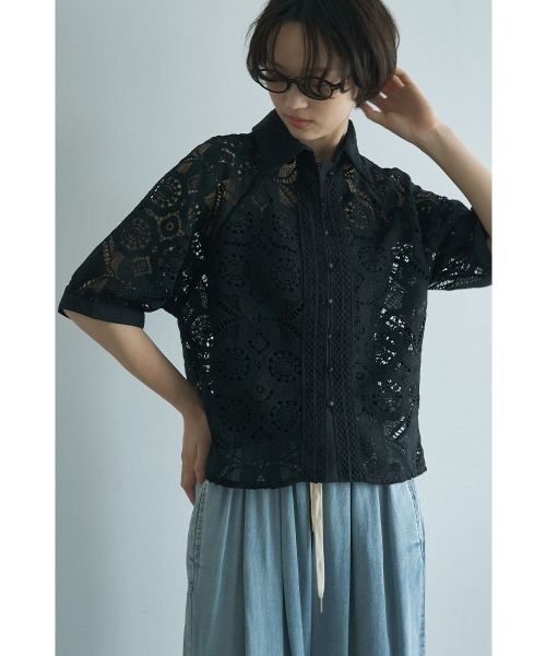 marjour（マージュール）の「LACE OVER SHIRT（シャツ/ブラウス・レディース・ブラック・M）」の11枚目の写真