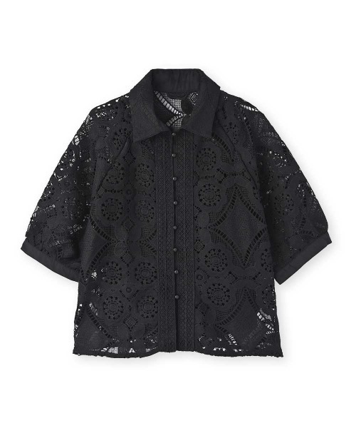 marjour（マージュール）の「LACE OVER SHIRT（シャツ/ブラウス・レディース・ブラック・M）」の15枚目の写真