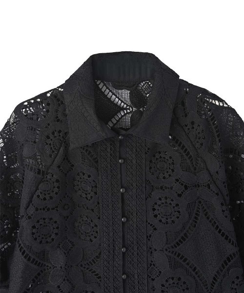 marjour（マージュール）の「LACE OVER SHIRT（シャツ/ブラウス・レディース・ブラック・M）」の19枚目の写真