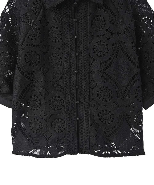 marjour（マージュール）の「LACE OVER SHIRT（シャツ/ブラウス・レディース・ブラック・M）」の2枚目の写真