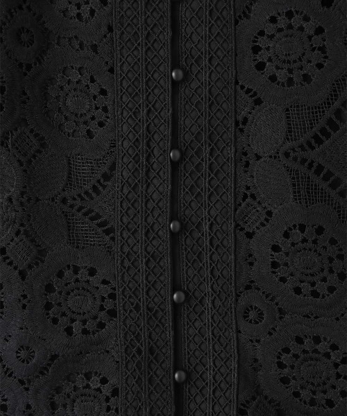 marjour（マージュール）の「LACE OVER SHIRT（シャツ/ブラウス・レディース・ブラック・M）」の3枚目の写真