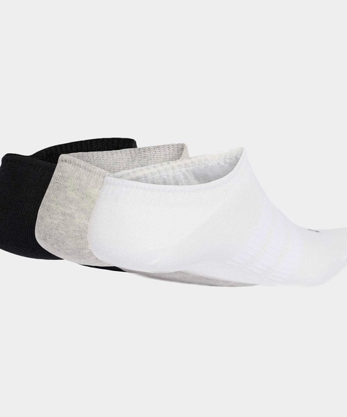 adidas(アディダス)の「シン&ライト スポーツウェア ノー ショー ソックス3足組 / アディダス adidas(ソックス/靴下・メンズ・グレー・LARGE/SMALL/MEDIUM)」の2枚目の写真