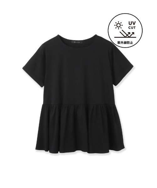 ketty(ケティ)の「【着るUVケア】ペプラム プルオーバー(Tシャツ/カットソー・レディース・オフホワイト/ブラック・M)」の2枚目の写真