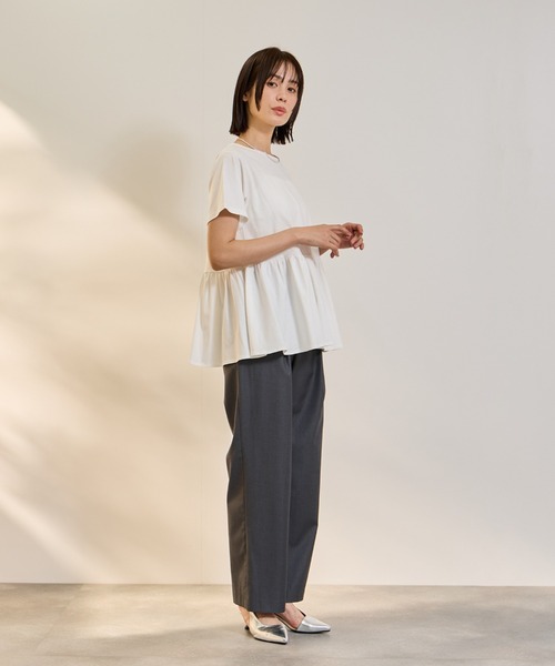 ketty(ケティ)の「【着るUVケア】ペプラム プルオーバー(Tシャツ/カットソー・レディース・オフホワイト/ブラック・M)」の6枚目の写真