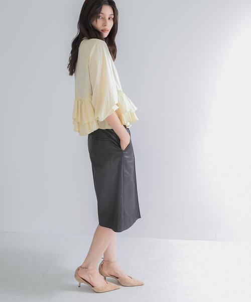 URBAN RESEARCH ROSSO WOMEN（アーバンリサーチ　ロッソ）の「ハードサテンハーフパンツ（その他パンツ・レディース・アイボリー/ブラック・38/36）」の20枚目の写真