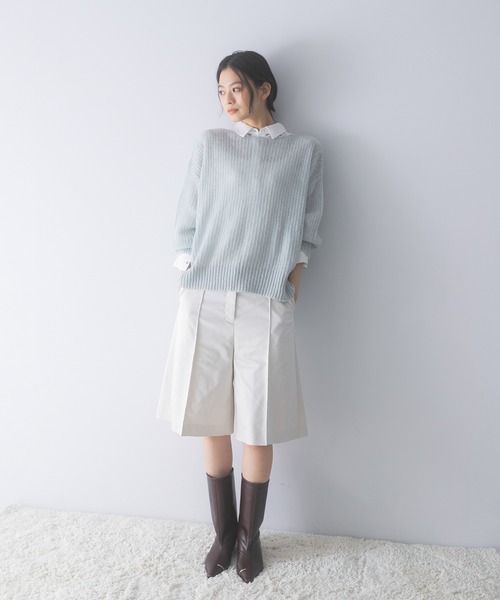 URBAN RESEARCH ROSSO WOMEN(アーバンリサーチ ロッソ)の「ハードサテンハーフパンツ(その他パンツ・レディース・アイボリー・38/36)」の11枚目の写真