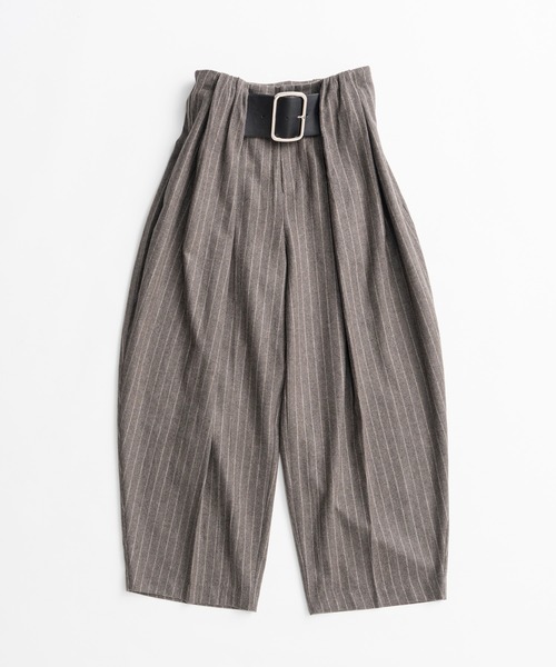 PRANK PROJECT(プランクプロジェクト)の「【2026Autumn Pre-Order】ハイウエストベルストライプパンツ / High-Waist Bell Stripe Pants(スラックス・レディース・グレー・38/36/34)」の12枚目の写真