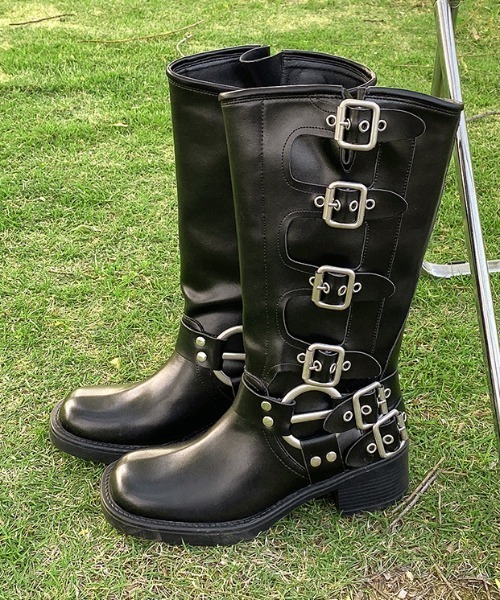 LAC-VERT(ラック・ヴェール)の「サイドベルトエンジニアブーツ(ブーツ・レディース・ブラック/ブラウン・SMALL/MEDIUM/LARGE)」の9枚目の写真