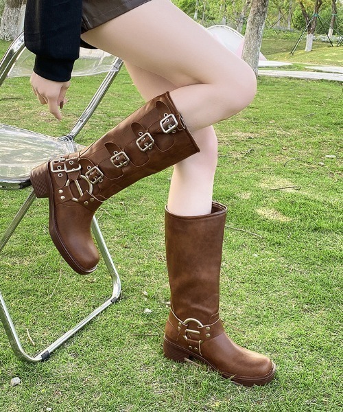 LAC-VERT(ラック・ヴェール)の「サイドベルトエンジニアブーツ(ブーツ・レディース・ブラック/ブラウン・SMALL/MEDIUM/LARGE)」の17枚目の写真