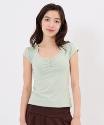 バックオープン ヘンリーネック カットソー TINA:JOJUN