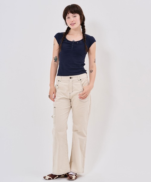 TINA:JOJUN(ティーナジョジュン)の「バックオープン ヘンリーネック カットソー TINA:JOJUN(Tシャツ/カットソー・レディース・ラベンダー/ネイビー/ミント/ホワイト・M)」の11枚目の写真
