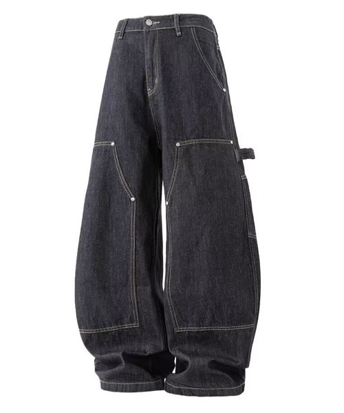 NEW GENTLEMAN(ニュージェントルマン)の「バワリーブラック ワイドバギー ペインター パンツ(デニムパンツ・メンズ・ブラック・M/S/L)」の12枚目の写真