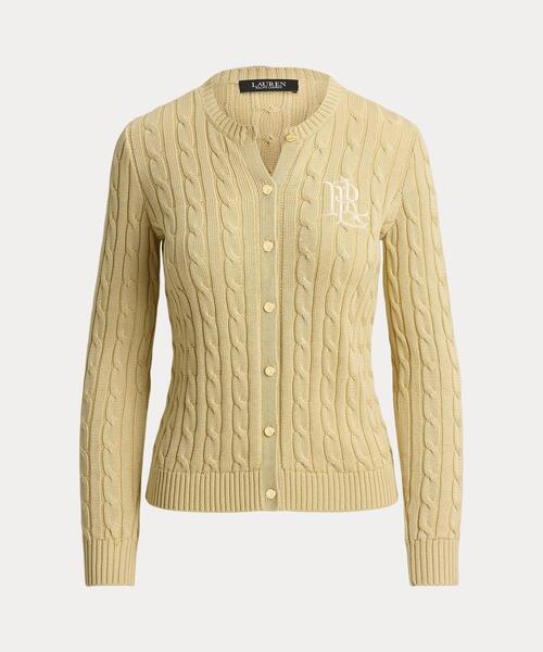 LAUREN RALPH LAUREN(ローレン ラルフ ローレン)の「ケーブルニット コットンブレンド カーディガン(カーディガン/ボレロ・レディース・ブラウン・S/M/L/XL/XS)」の9枚目の写真