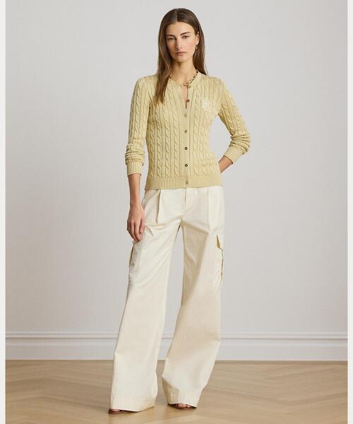 LAUREN RALPH LAUREN(ローレン ラルフ ローレン)の「ケーブルニット コットンブレンド カーディガン(カーディガン/ボレロ・レディース・ブラウン・S/M/L/XL/XS)」の5枚目の写真