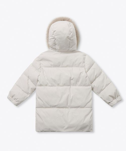 MUSINSA STANDARD KIDS（ムシンサスタンダードキッズ）の「フェイクファーフード付きダウンパーカー [ダスティクリーム]（ブルゾン・レディース・その他・150/100/110/120/140/130/160）」の9枚目の写真