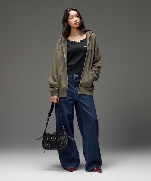 X-girl（エックスガール）の「STRING COLLAR L/S COMPACT TOP（Tシャツ/カットソー・レディース・ホワイト/ブラック・ONE SIZE）」の17枚目の写真