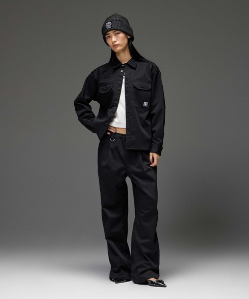 X-girl（エックスガール）の「STRING COLLAR L/S COMPACT TOP（Tシャツ/カットソー・レディース・ホワイト/ブラック・ONE SIZE）」の19枚目の写真