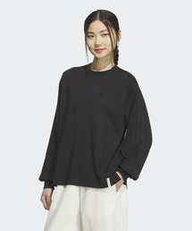 エッセンシャルズ プラス スリー ストライプス ルーズ フィット 長袖 Tシャツ / ロンT / アディダス adidas