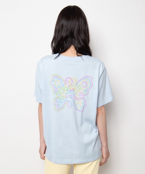 PUNYUS(プニュズ)の「【NEW SIZE】Butterfly Tシャツ(Tシャツ/カットソー・レディース・サックスブルー/ピンク/ホワイト・1/2/3/4/5)」の1枚目の写真