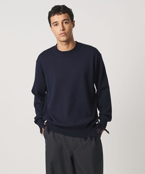 LOEFF(ロエフ)の「<LOEFF>ダメージ ニット プルオーバー UNISEX(ニット/セーター・レディース・ブラック/ネイビー/ブラウン系・2/1/0)」の3枚目の写真