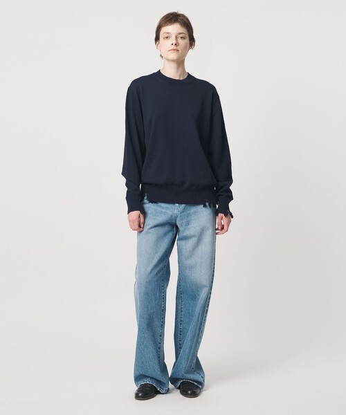 LOEFF（ロエフ）の「＜LOEFF＞ダメージ ニット プルオーバー UNISEX（ニット/セーター・レディース・ブラック/ネイビー/ブラウン系・2/1/0）」の19枚目の写真