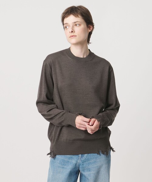 LOEFF（ロエフ）の「＜LOEFF＞ダメージ ニット プルオーバー UNISEX（ニット/セーター・レディース・ブラック/ネイビー/ブラウン系・2/1/0）」の20枚目の写真