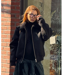 DEINET（ダイニット）の「FAUX SUEDE FUR MUSTANG JACKET IN BLACK（ムートンコート）」