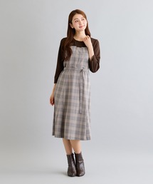 【接触冷感/防シワ/伸縮性◎】ビスチェ風ドッキングワンピース