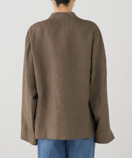 journal standard L'essage(ジャーナルスタンダードレサージュ)の「ROHE/ローエ Mandarin linen jacket ジャケット(その他アウター・レディース・ブラウン・36)」の3枚目の写真