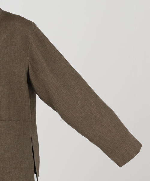 journal standard L'essage(ジャーナルスタンダードレサージュ)の「ROHE/ローエ Mandarin linen jacket ジャケット(その他アウター・レディース・ブラウン・36)」の4枚目の写真