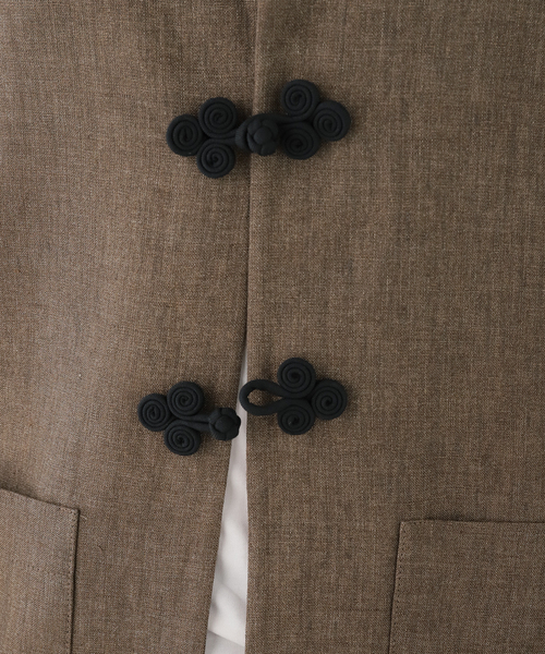 journal standard L'essage(ジャーナルスタンダードレサージュ)の「ROHE/ローエ Mandarin linen jacket ジャケット(その他アウター・レディース・ブラウン・36)」の6枚目の写真