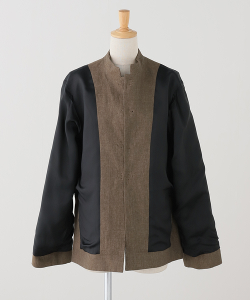 journal standard L'essage(ジャーナルスタンダードレサージュ)の「ROHE/ローエ Mandarin linen jacket ジャケット(その他アウター・レディース・ブラウン・36)」の7枚目の写真