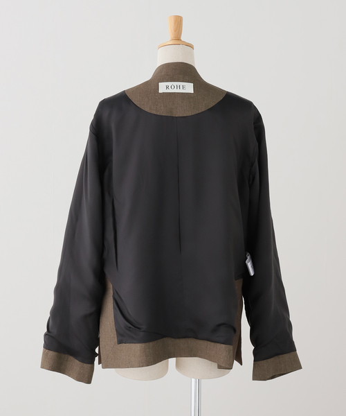 journal standard L'essage(ジャーナルスタンダードレサージュ)の「ROHE/ローエ Mandarin linen jacket ジャケット(その他アウター・レディース・ブラウン・36)」の8枚目の写真