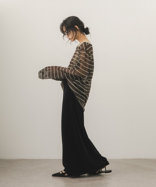 KBF(ケイビーエフ)の「ベロアナロースカート(スカート・レディース・チャコールグレー/ブラック/ブラウン・ONE)」の9枚目の写真