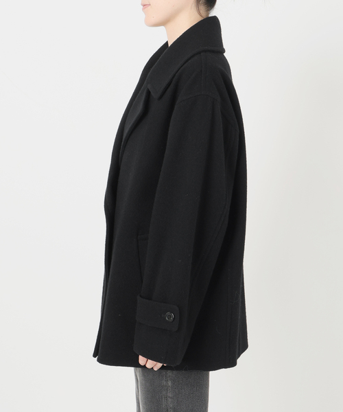 JOURNAL STANDARD relume(ジャーナルスタンダード レリューム)の「《WEB限定》尾州ウールモッサWブレストショートコート(ピーコート・レディース・ブラック/ネイビー・38/36)」の19枚目の写真