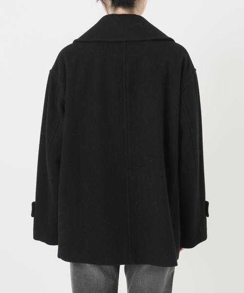 JOURNAL STANDARD relume(ジャーナルスタンダード レリューム)の「《WEB限定》尾州ウールモッサWブレストショートコート(ピーコート・レディース・ブラック/ネイビー・38/36)」の20枚目の写真